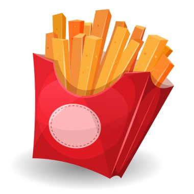 French Fries Inside Red Package