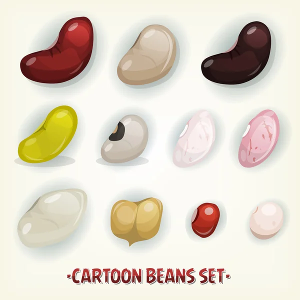 Beans, Chickpeas And Seeds Set — Stok Vektör
