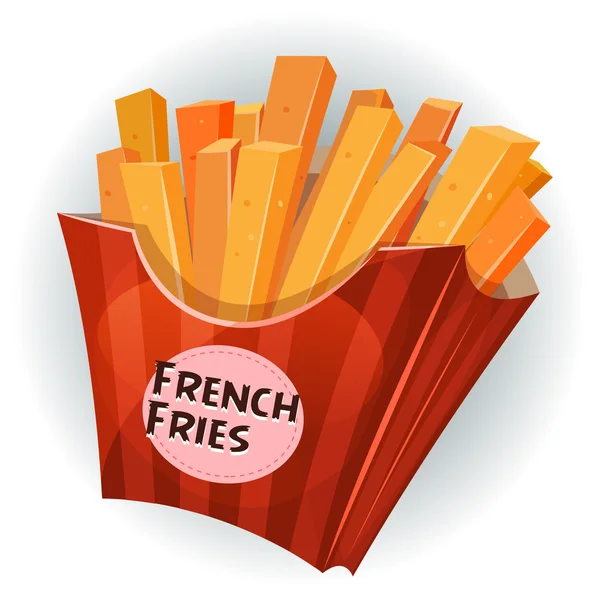 French Fries Inside Box — Stockový vektor