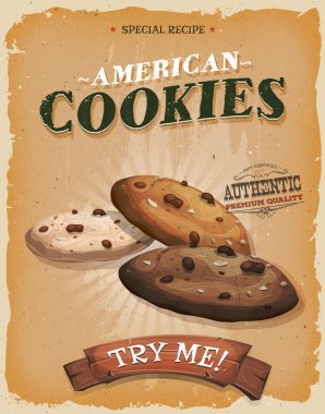 Grunge And Vintage American Cookies Poster