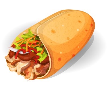 Mexican Burrito Icon clipart