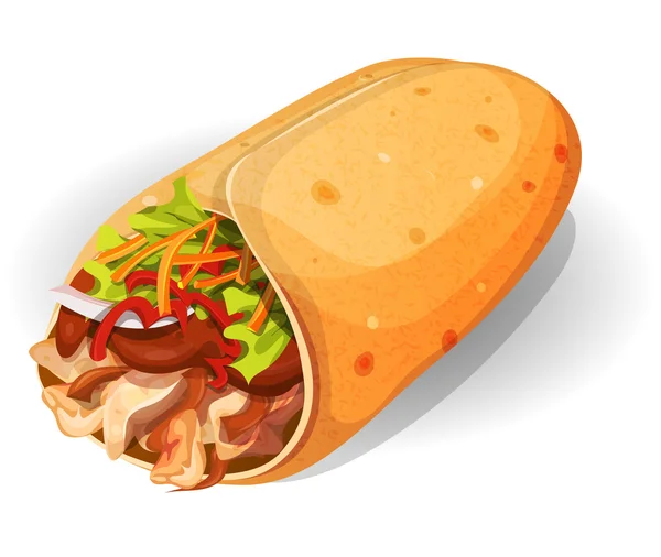 Icône Burrito mexicaine — Image vectorielle