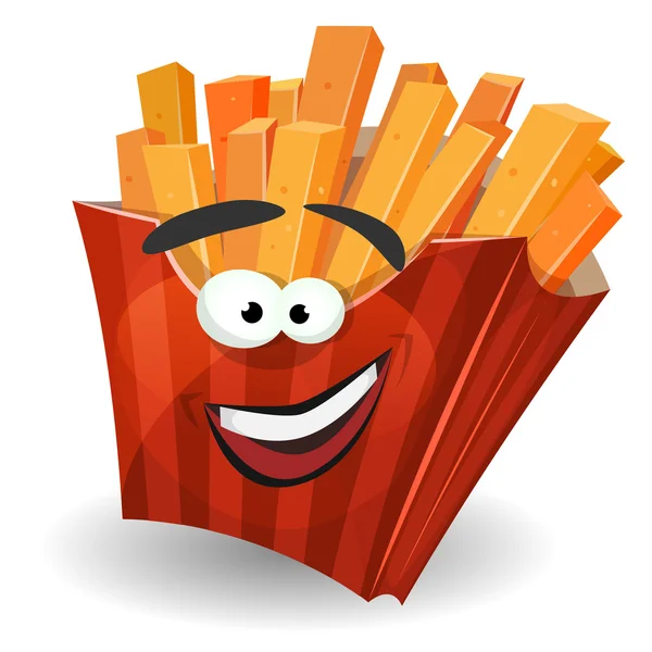 French Fries Mascot Character — Stok Vektör