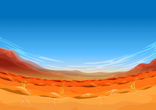 Ui ゲームのシームレスな遠い西部の砂漠の風景 — ストックベクタ