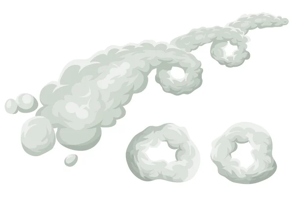 Nuvens de desenhos animados e espiral de vento — Vetor de Stock