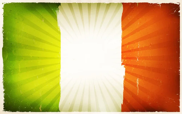 Vintage Irish Flag Poster Background — 图库矢量图片