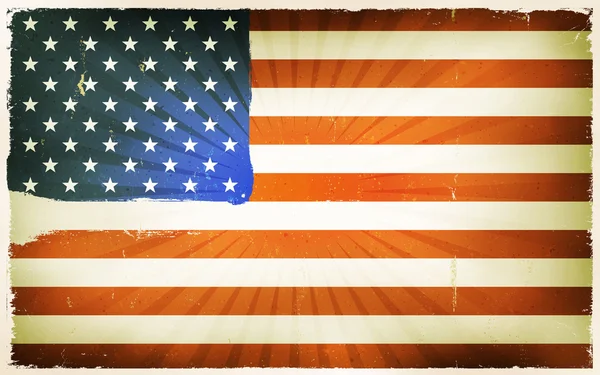 Fondo de cartel de bandera americana vintage — Vector de stock
