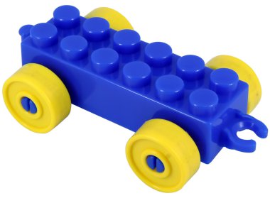 Çocuk oyuncak. Mavi küp araba.