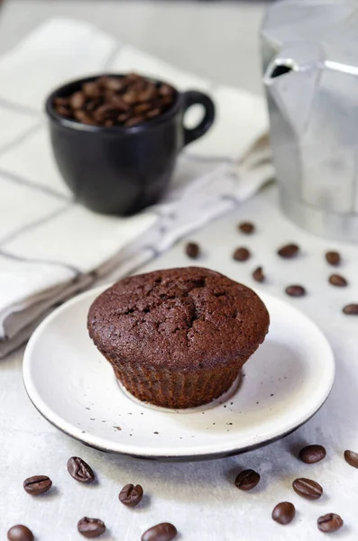 Double Chocolate Espresso Muffins — Stockfoto