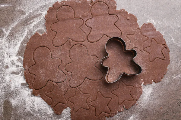 Hacer galletas de Navidad — Foto de Stock