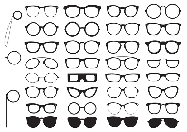 gözlük siluetleri kümesi