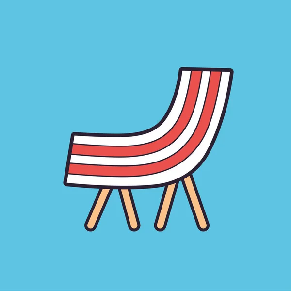 Beach Deck Chair Cartoon Icon — 图库矢量图片