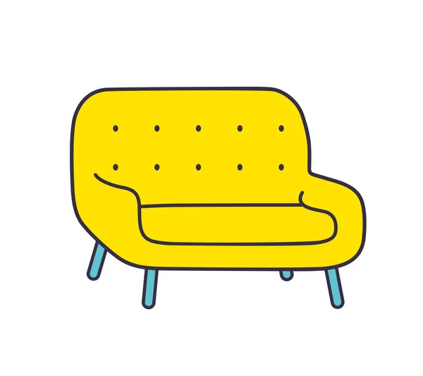 黄色沙发矢量图标隔离 — 图库矢量图片