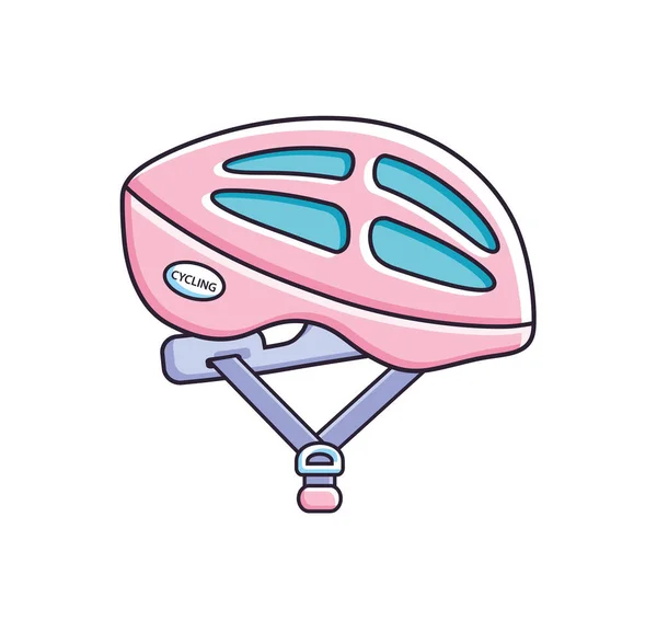 Casque Vélo Rose Vecteur Isolé — Image vectorielle