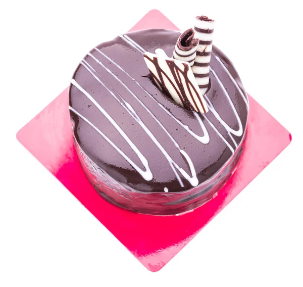 Chocolate cake on white — Stock Photo, Image