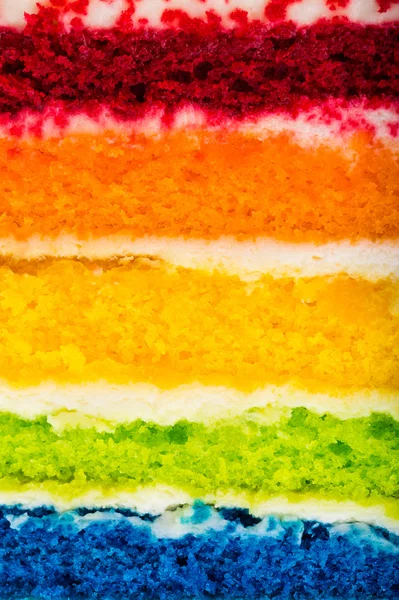 Layer of rainbow cake — Stock Photo, Image