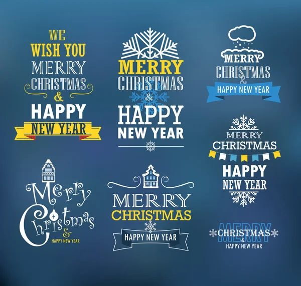 Prettige kerstdagen en een gelukkig nieuwjaar wensen. Ontwerpelementen