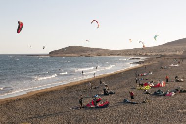 uçurtma sörfçü Onon Nehri Güney Tenerif playa el medano beach