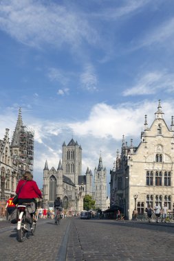 st michielsbrug Ghent Belçika şehrin merkezinde insanlar