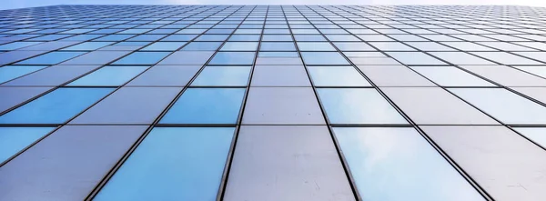 Glass Facades Modern Office Buildings Reflection Blue Sky Clouds — Stock Photo, Image