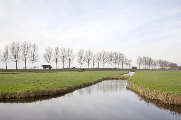 Landscape and traffic in holland — Stock Photo, Image