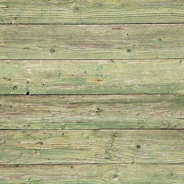 Old planks with peeling green paint on square image — Stock Photo, Image
