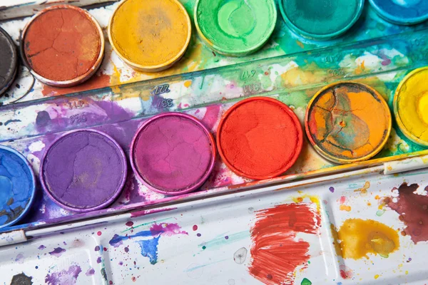 Ljusa färger för akvarellmålning — Stockfoto