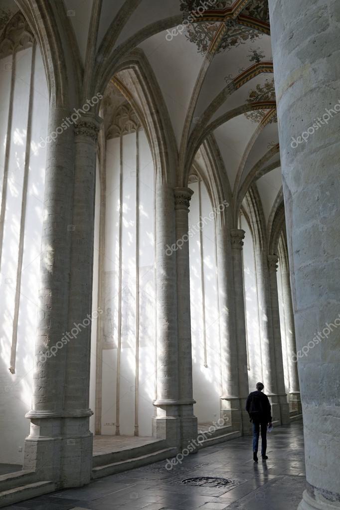 man in interior of breda cathedral in holland — Stock Photo ... man in interior of breda cathedral in holland — Stock Photo ...