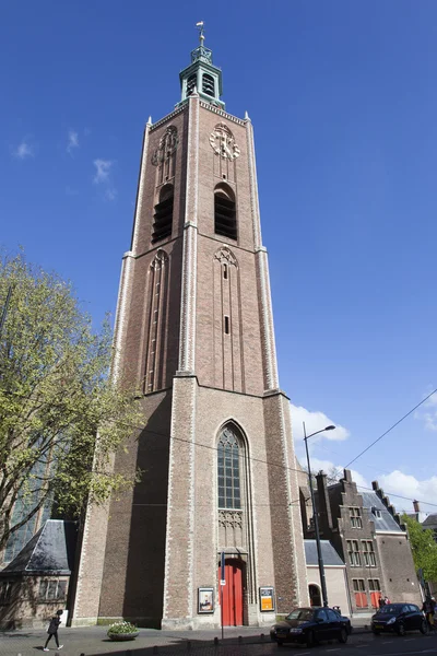 Tower of big church in the hague — Stock Fotó