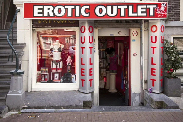 Loja de tomada erótica no centro de amsterdam — Fotografia de Stock