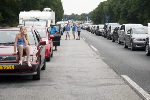 Traffic jam on motorway in germany — Stock Photo, Image