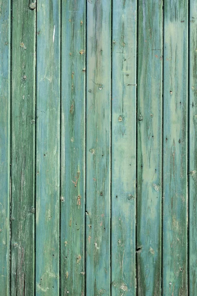 Pared de madera de cobertizo consisiting de tablones verdes azules —  Fotos de Stock
