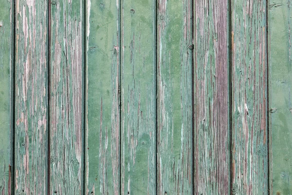 Wooden wall of shed consisiting of green planks — Stock Photo, Image