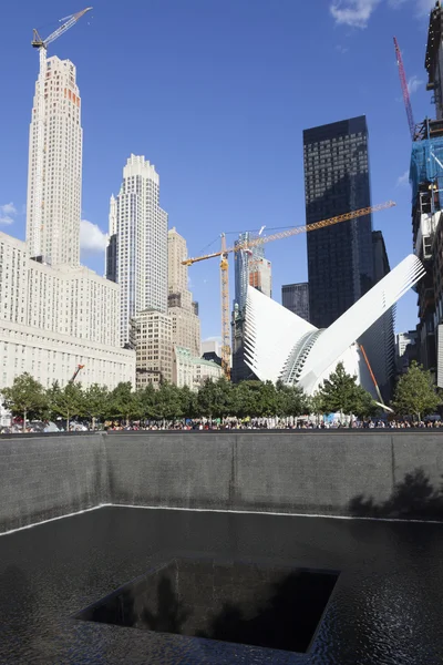 Mémorial pour 9-11 sur le terrain zéro dans la ville de New York — Photo