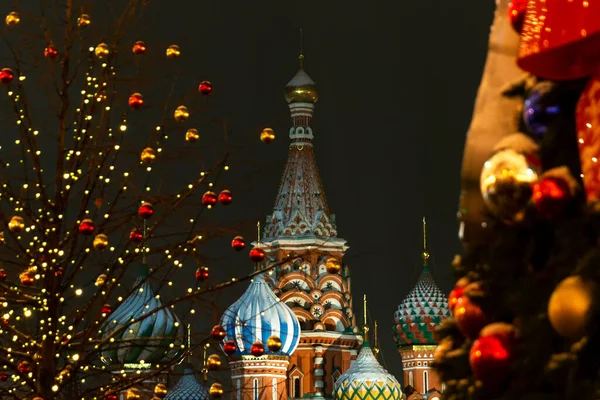 New Year Eve Red Square Festive Illumination — Stock Photo, Image