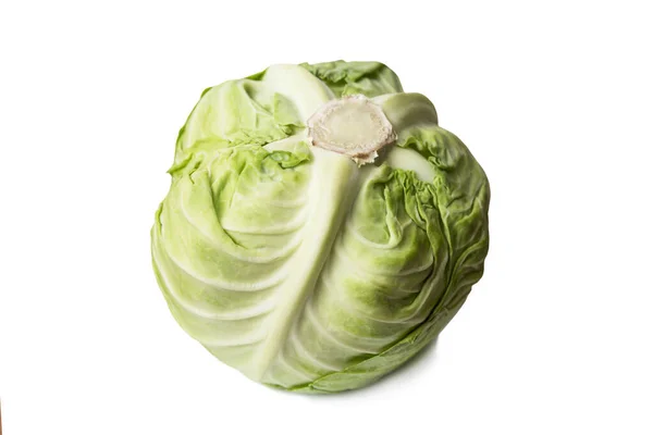 Head Fresh Cabbage Healthy Eating Isolated White Background — Stock Photo, Image