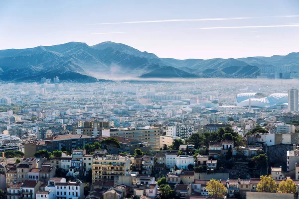 Nice view of Marseille on a sunny day. Top view.