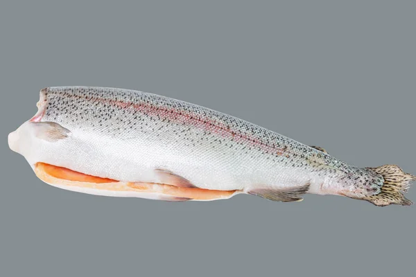 Färsk Stor Huvudlös Fisk Isolerad Grå Bakgrund — Stockfoto
