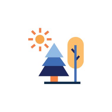 Kamp yapan ağaç ormanı Renkli simge