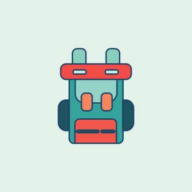 Sırt çantası Renkli Satır Simgesi çizimi