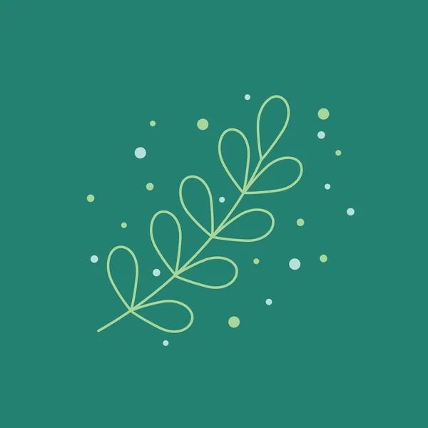 Eucalyptus Silver Dollar Leaf Vector Illustration Green Flat Style Leaves — Stock Vector