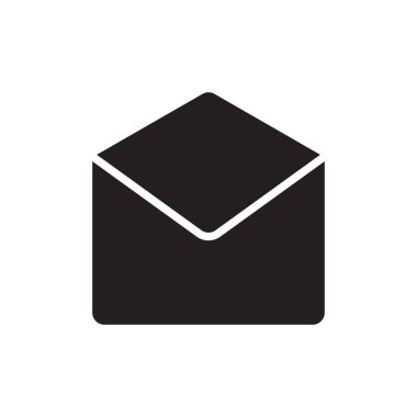 e- posta simgesini aç. Zarf düz düz stil vektör çizimi. doldurulmuş pictogram izole işaret sembolü