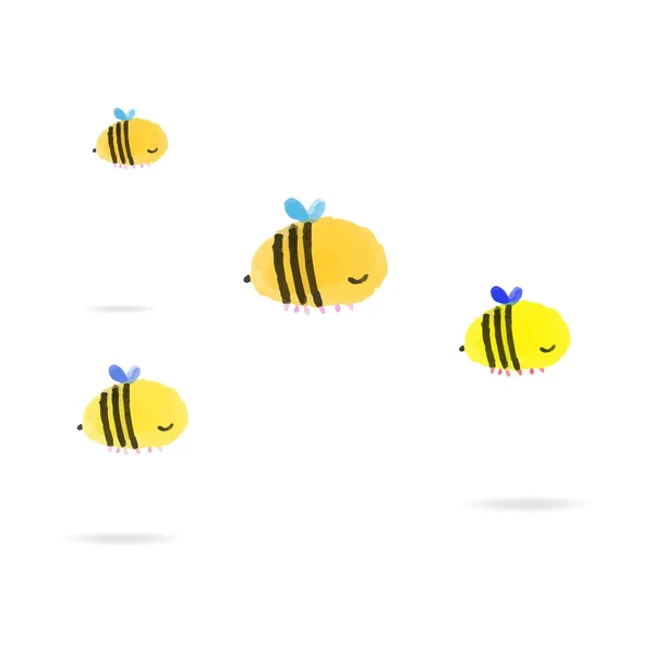 Illustration Vectorielle Isolée Dessin Animé Volant Abeille Mignon Clip Art — Image vectorielle