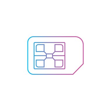 hücresel sim kart ana hatları çizim biçimi vektör çizimi