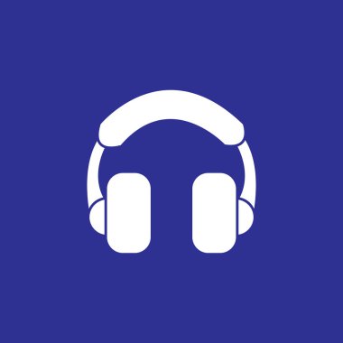 Kulaklık, Katı Simge vektör çizimi. Kulaklıklar sembol işareti