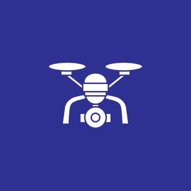 Dron katı biçim ikon vektör çizimi