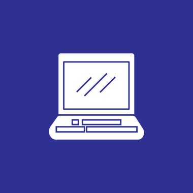 Katı bir dizüstü bilgisayar simgesi. boş ekran dizüstü bilgisayar aygıtı vektör çizimi