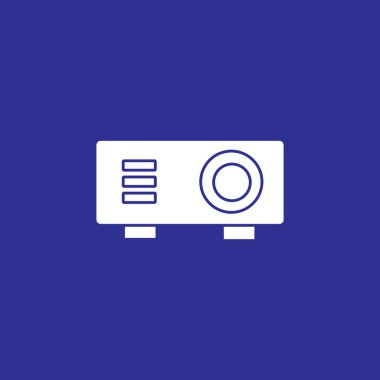 İş görüşmesi vektör illüstrasyonu sunumu için projektör katı biçim simgesi