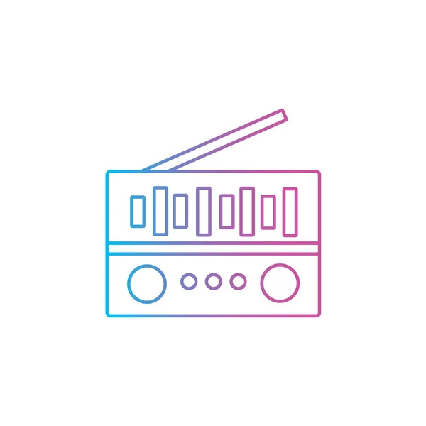 Radio Tuner Outline Line Style Icon Vector Illustration — Stock Vector