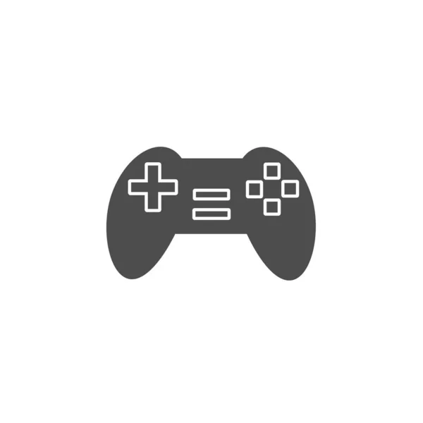 Spelcomputer Controller Zwart Solid Style Icoon Vector Illustratie — Stockvector